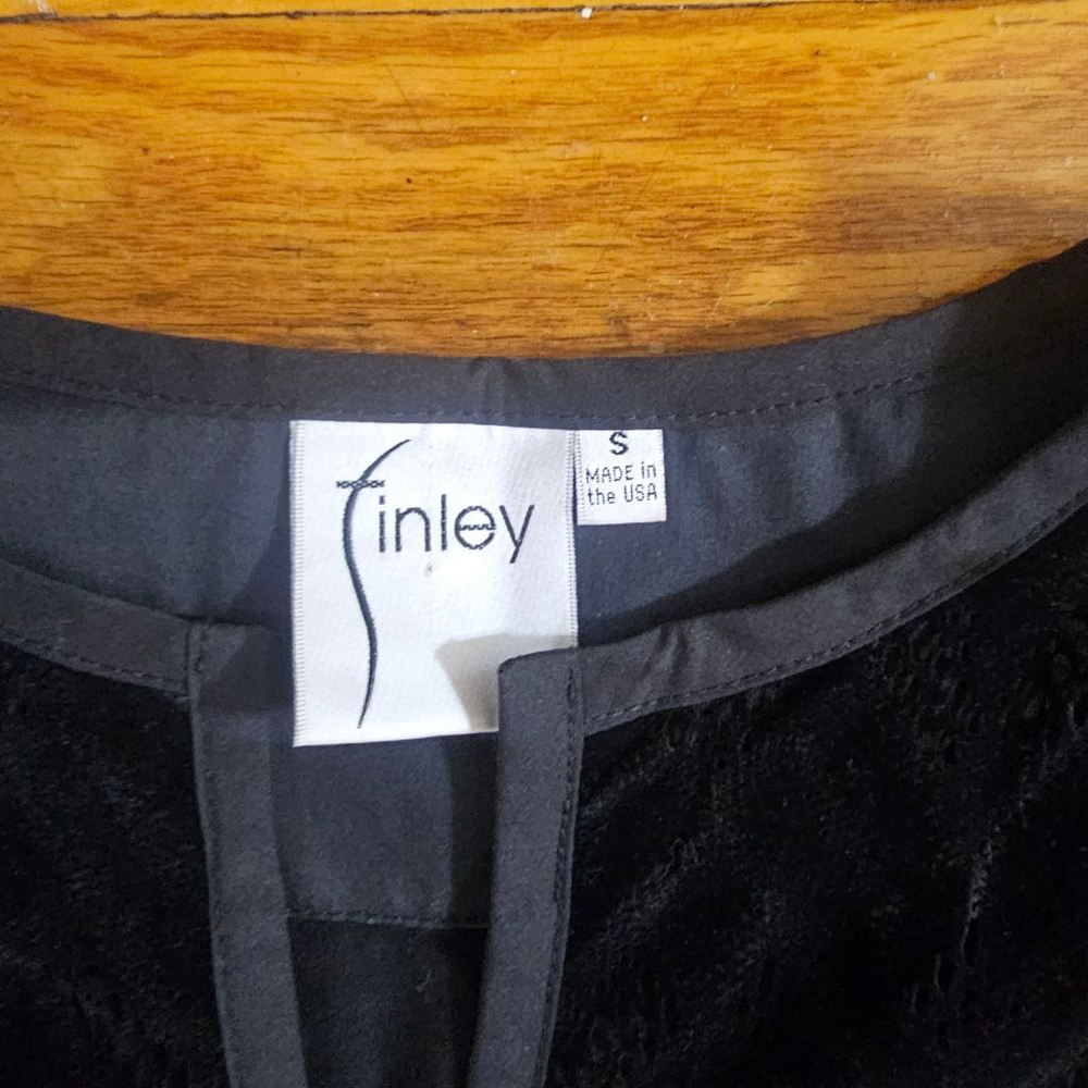 Finley Black Lace Blouse Women's Small - Picture 3 of 6